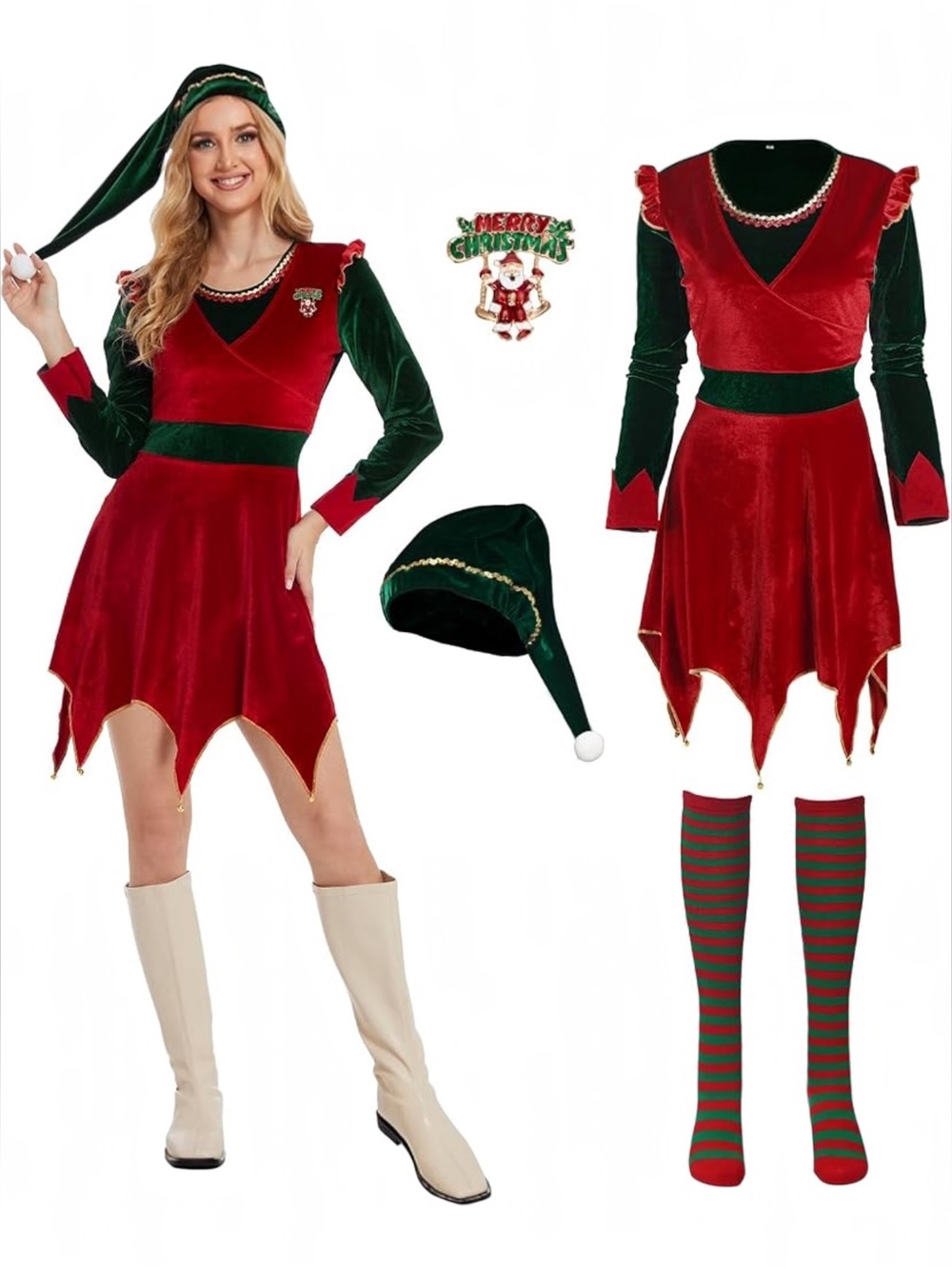 Elf Christmas Halloween Costume Size 3XL